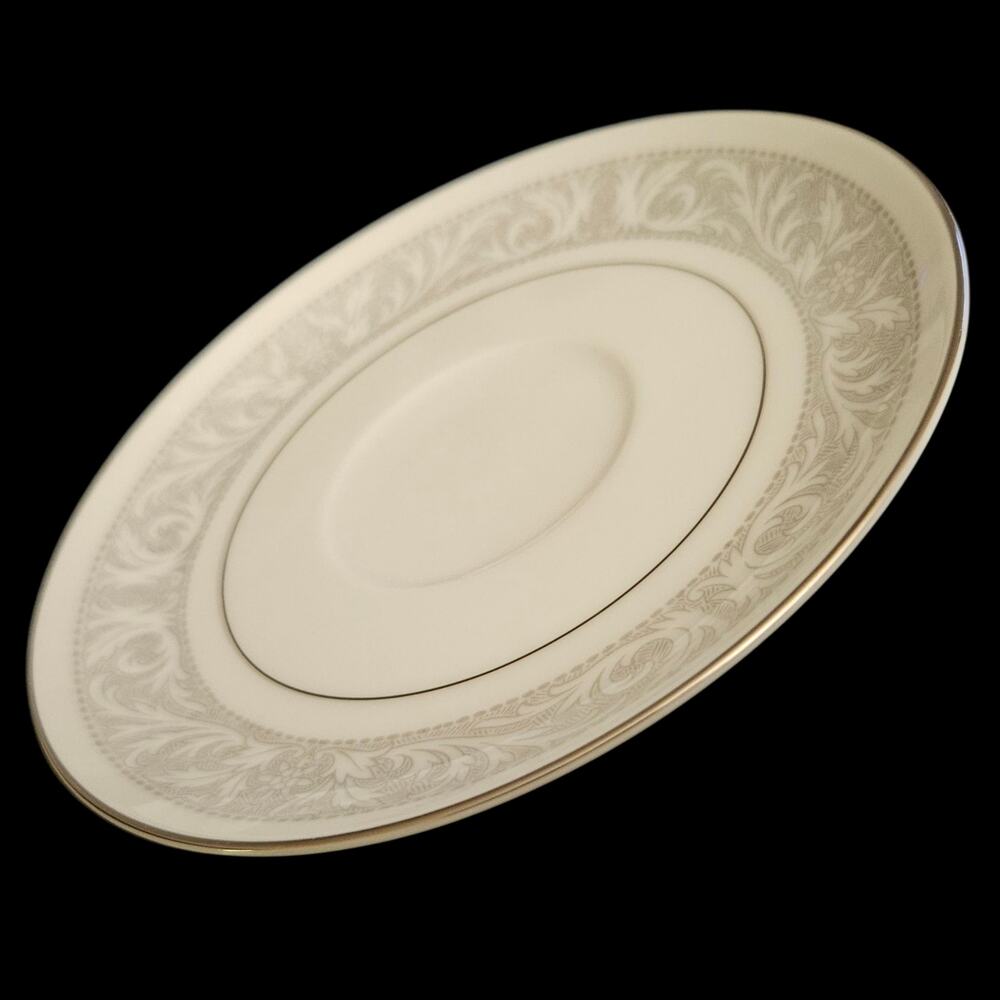 Imperial China Whitney Saucer Set 2 W Dalton Gray Scroll China Replacement